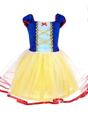 Relibeauty Blue and Yellow Princess Tulle Costume Dress for Kids Sz XS